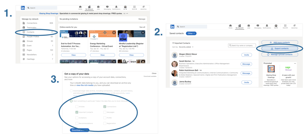 How to download your LinkedIn connections in three quick steps.